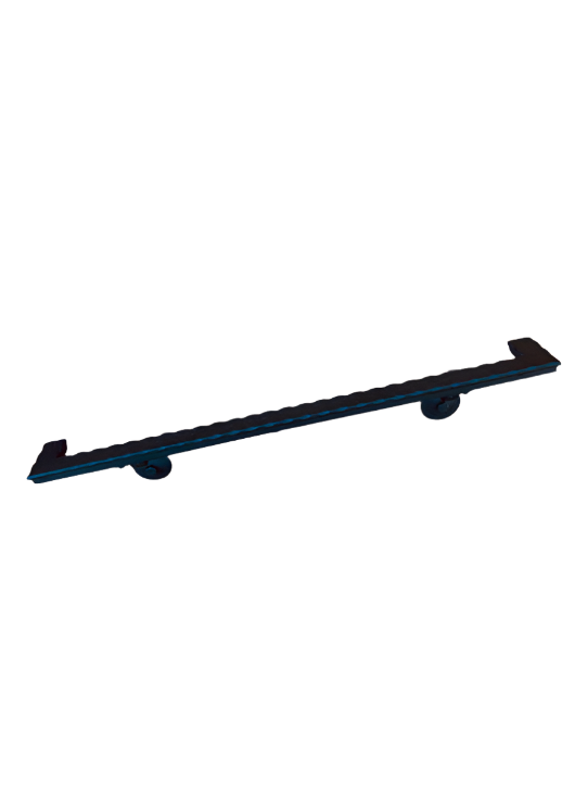 Steel Engraved Metal Hammered Handrail With 2" Return Wrought Iron