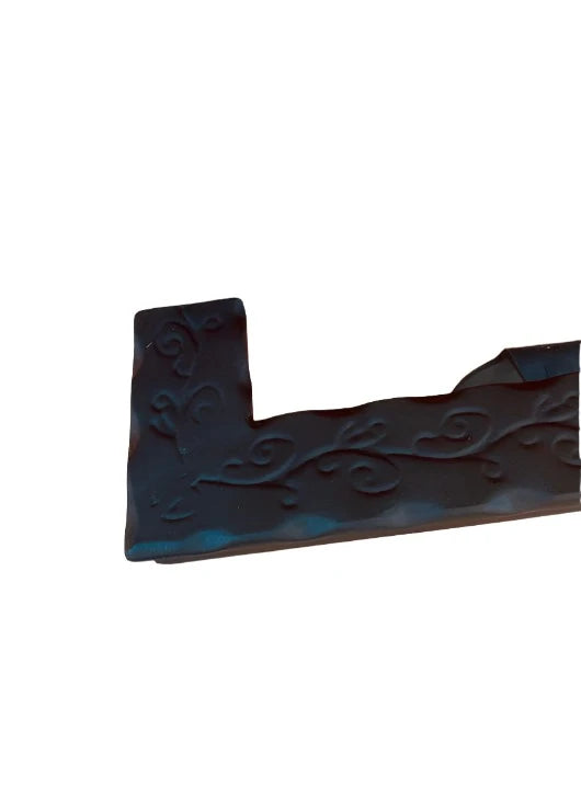 Steel Engraved Metal Hammered Handrail With 2" Return Wrought Iron